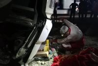 واژگونی یک تریلی حامل شیر خشک در محور مهاباد واژگونی یک تریلی حامل شیر خشک در محور مهاباد
